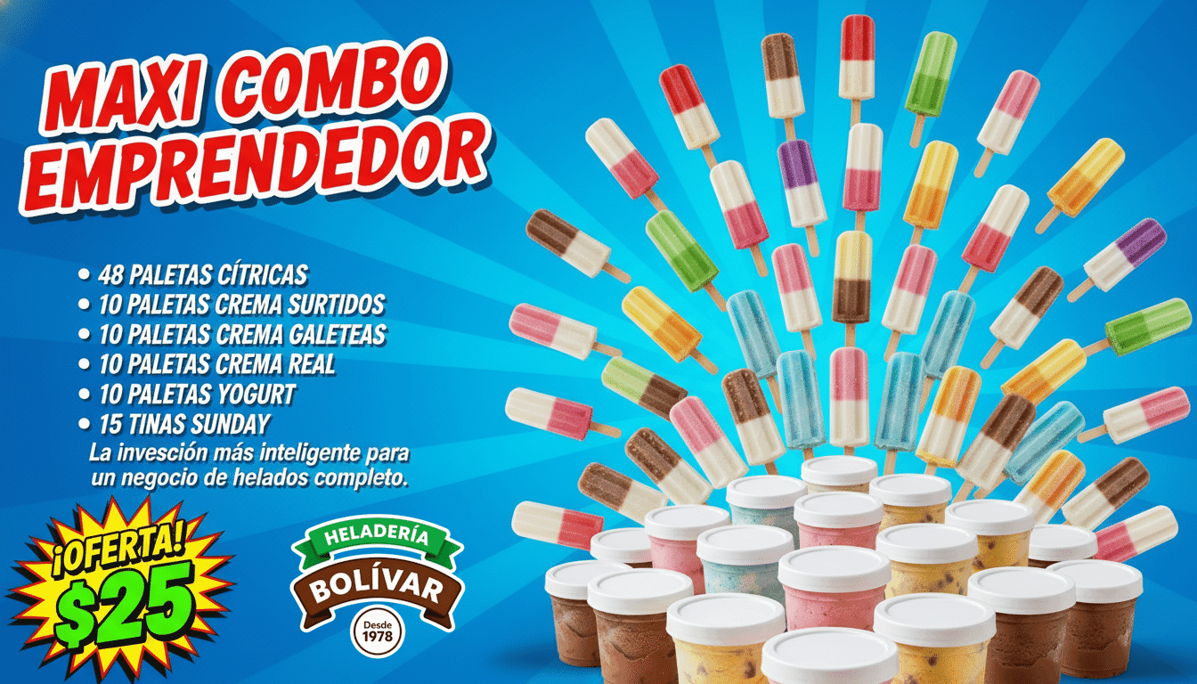 Venta de Helados al Mayor, Emprendendedores, Heladería Bolívar